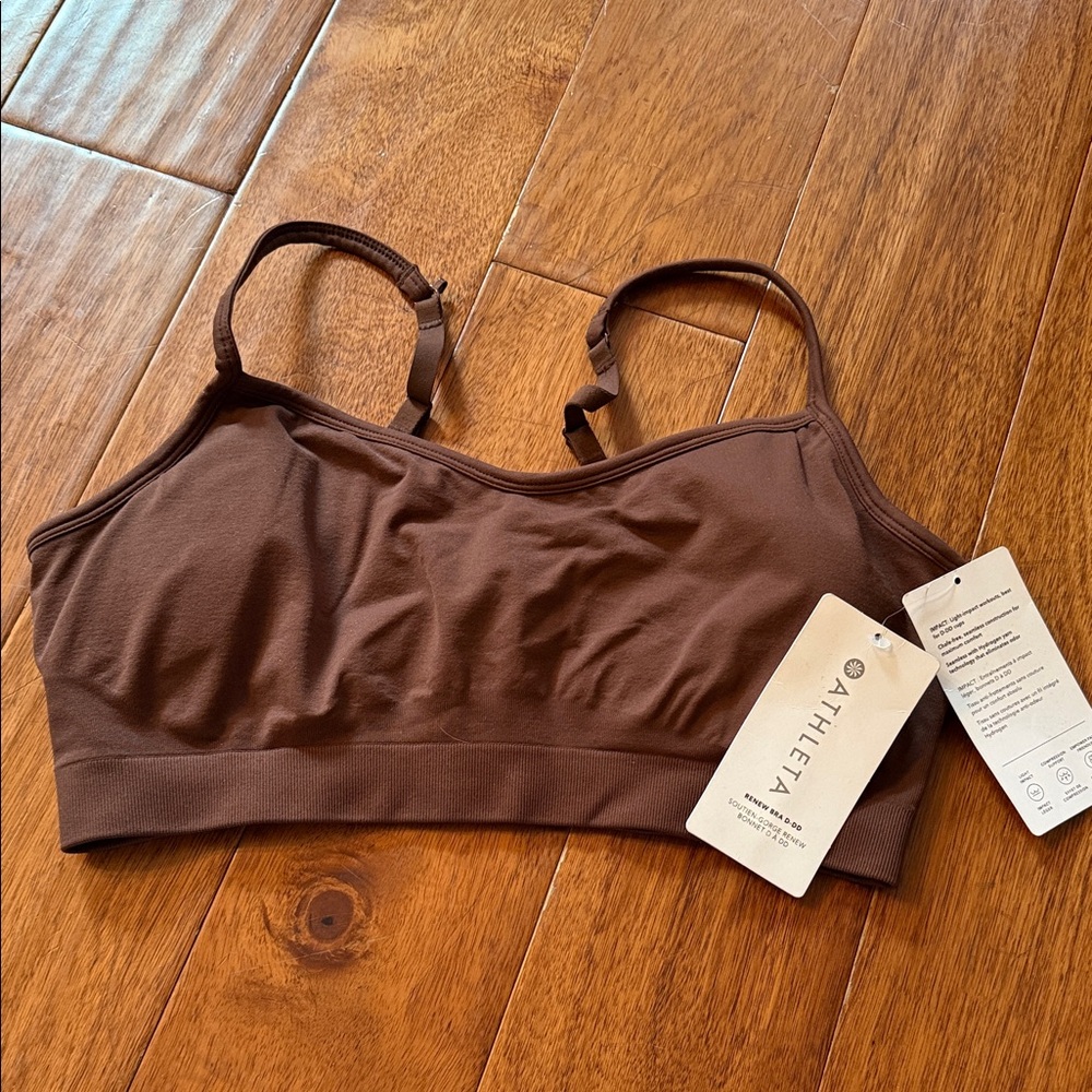Athleta Brown Seamless Adjustable-Strap Sports Bra